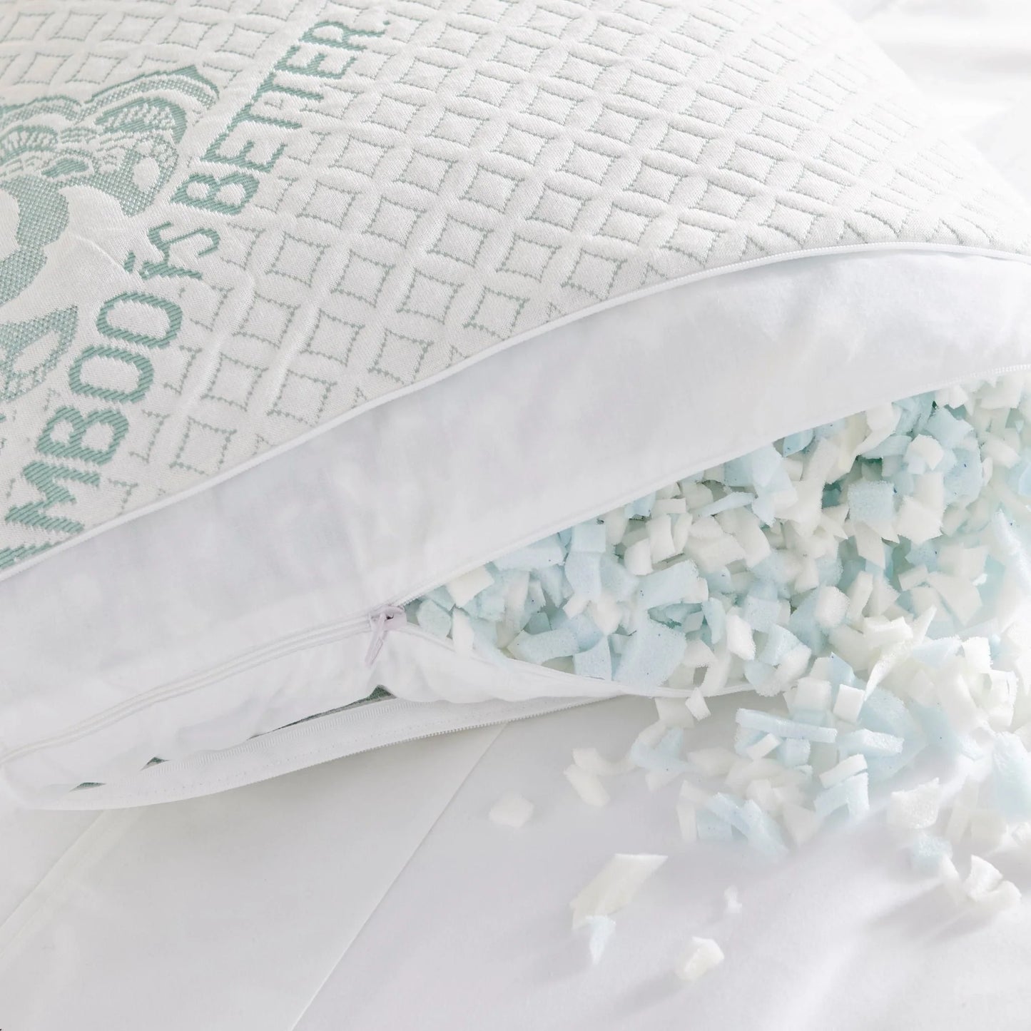 Adjustable Bamboo Cooling Pillow – Gel Memory Foam Fill