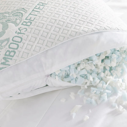 Adjustable Bamboo Cooling Pillow – Gel Memory Foam Fill